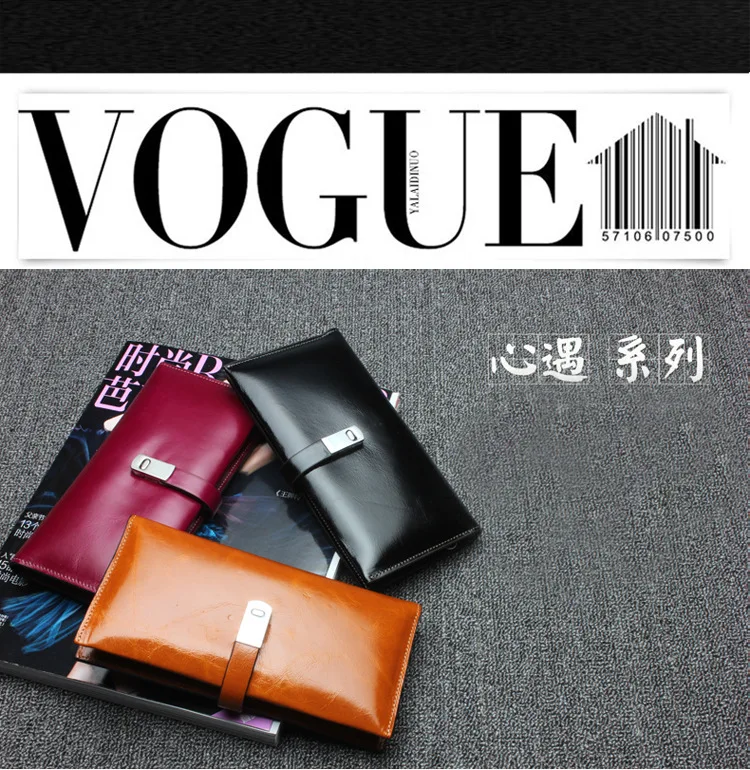 DANJUE WoMen Wallets Rfid Blocking Genuine Leather Long Clutch Money Bag Vintage Oil Wax Cowskin Credit Card Card Purse