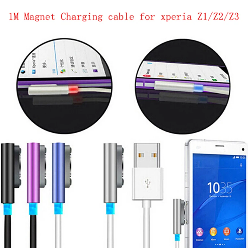 Магнитный зарядный кабель USB для Xperia Z3 Z2 Z1 Mini XL39 L55H L50W высокого качества|Кабели