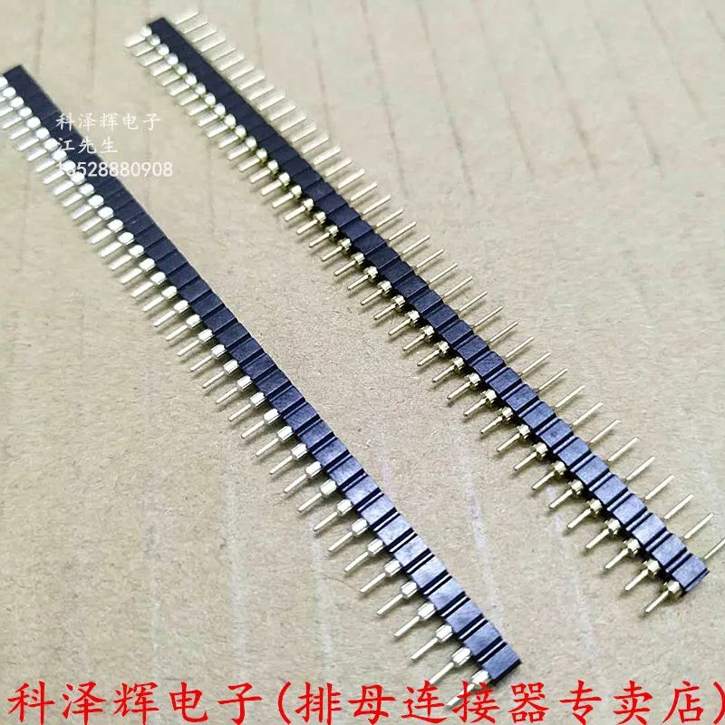 2.54MM pitch 1*40P single row round hole mother / pin header environmentally friendly temperature resistant male and female