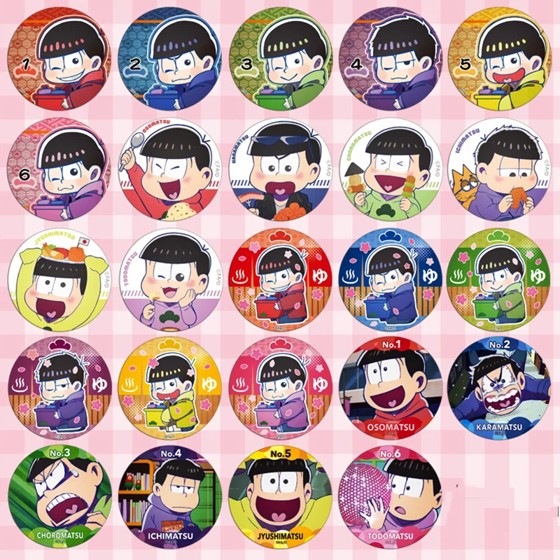 1 шт. 58 мм значок аниме Osomatsu San Mr osomatsu san Ichimatsu Karamatsu Choromatsu на булавке для еды