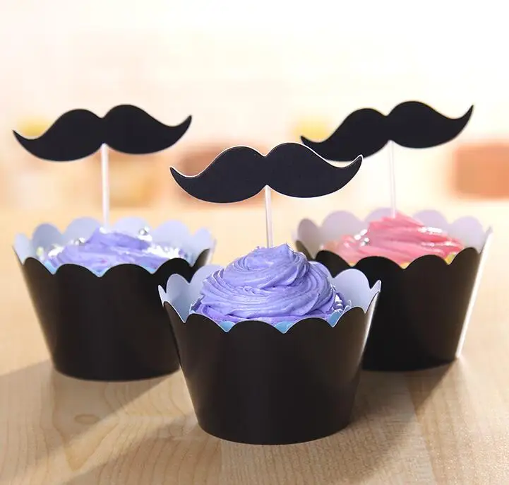 Праздничные принадлежности черные усы фотобумага для торта с подкладкой