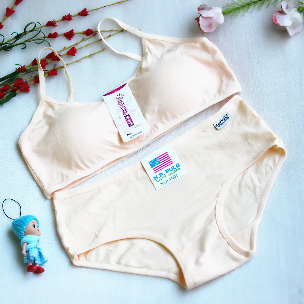 Cotton Training Bra Set for Girls Bras Children Bra for Teenagers Lingerie Teen Bra Set Teenage Underwear Girls 8-16 Years Old - Цвет: 6