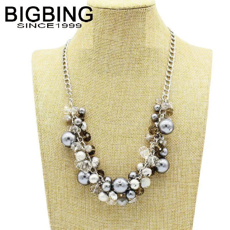 Модные ювелирные изделия V029 BIGBING цепочка серебряного цвета хрустальные