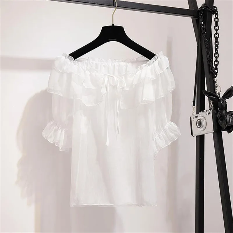 Костюм женский из двух предметов летняя рубашка с вырезом лодочкой и юбка на