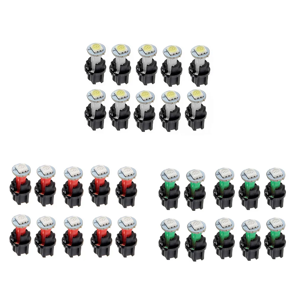 10 шт. Белый T5 SMD 5050 Автомобильный светодиодный светильник для приборной панели с