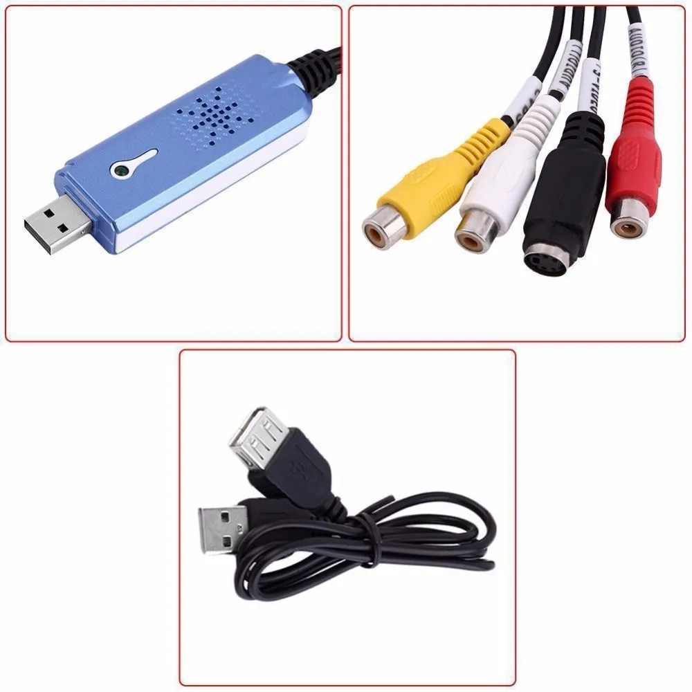 4 порта USB 2 0 Аудио Видео тюнер карты адаптер захвата для Win/XP/7/8/10 с CD 720X480 HD Pixel