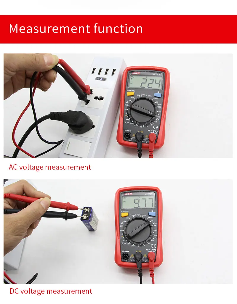 UNI-T UT33A+ UT33B+ UT33C+ UT33D+ размер ладони цифровой мультиметр с емкостью/NCV/диод тест/непрерывность зуммер