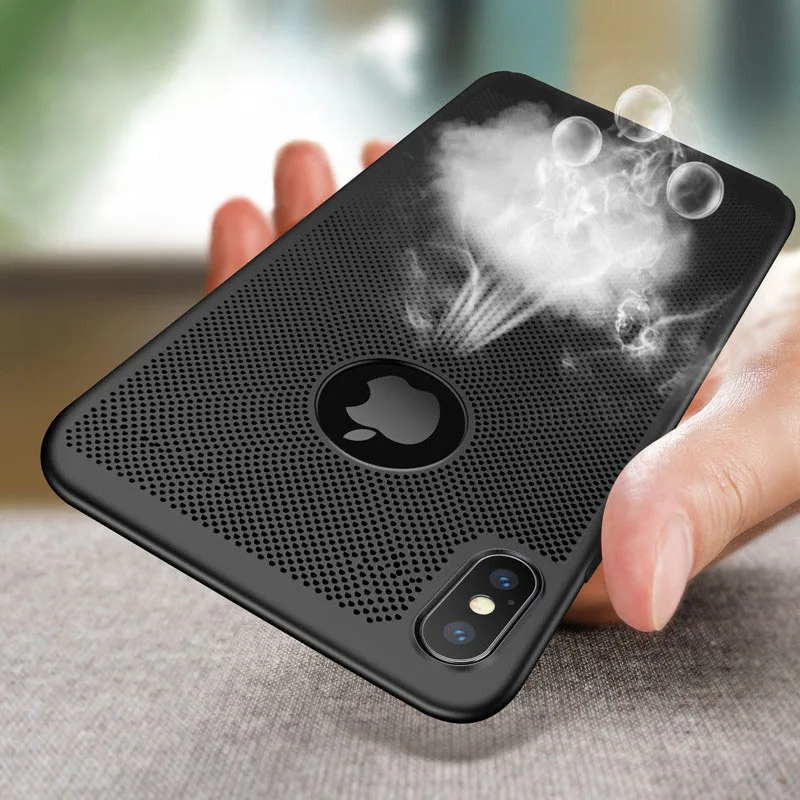 

Luxury Ultra Slim Phone Case For iPhone X XS Max XR Hollow Heat Dissipation Cases Hard PC Cover For iPhone 8 7 6 6s Plus 5 5s SE