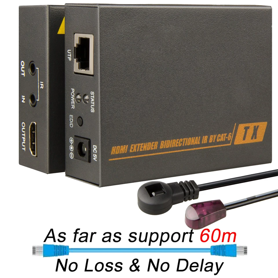 Navceker HDMI удлинитель 60 м поддержка POC & Loop Out с ИК управлением 1080P к RJ45 передатчик