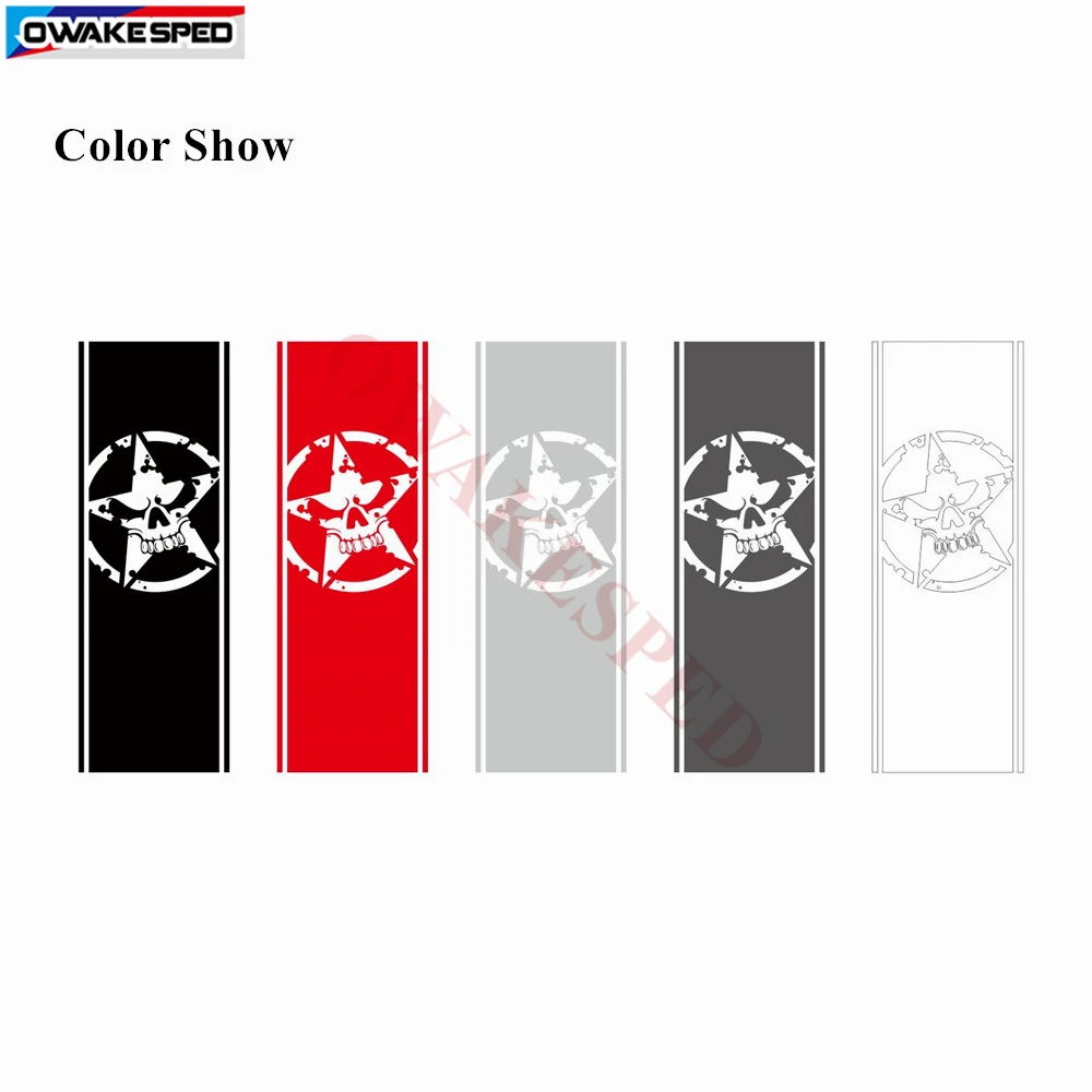Виниловая наклейка с изображением черепа и армейской звезды декоративный стикер