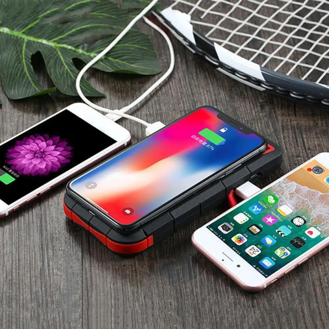 20000 мАч power Bank 2USB беспроводное портативное мобильное зарядное устройство Внешний аккумулятор для iPhone Xiaomi samsung