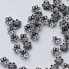 Thai silver 925 серебро золото цветок Торус концом, бусины колпачок 6 мм обжиматели для бусин для изготовления ювелирных изделий Аксессуары фурнитура для изготовления украшений 20шт - Цвет: Thai silver