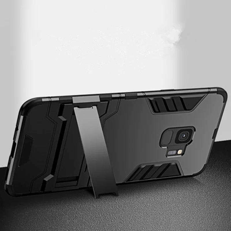 For Samsung Galaxy S9 S8 Plus S5 S6 S7 Edge Armor Shockproof TPU PC Phone Stand Case Note 9 8 5 Silicone Hard Cover | Мобильные