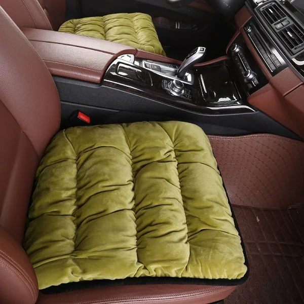 green(1pcs) Модный зимний теплый чехол для сиденья автомобиля Универсальный нескользящий протектор сиденья дышащий плюшевый чехол для подушки Авто удобный коврик - Название цвета: green(1pcs)
