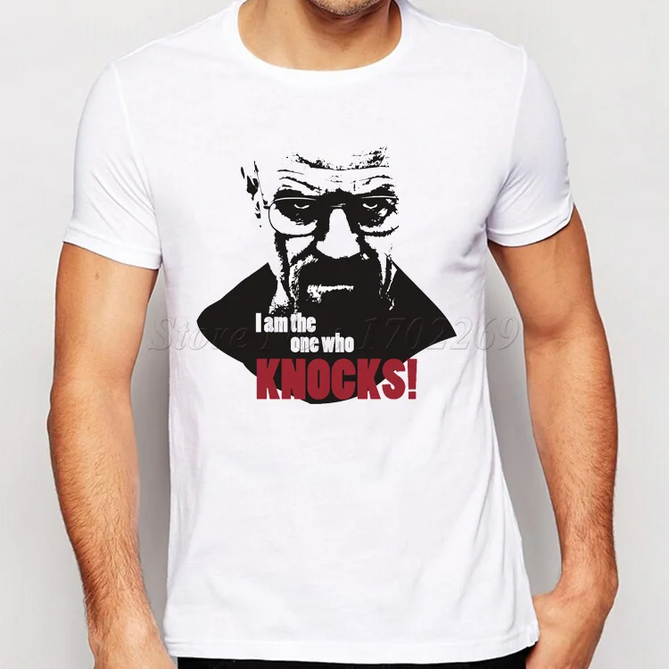 Мужская футболка с надписью I Am The One Who Knocks Heisenberg Повседневная короткими рукавами