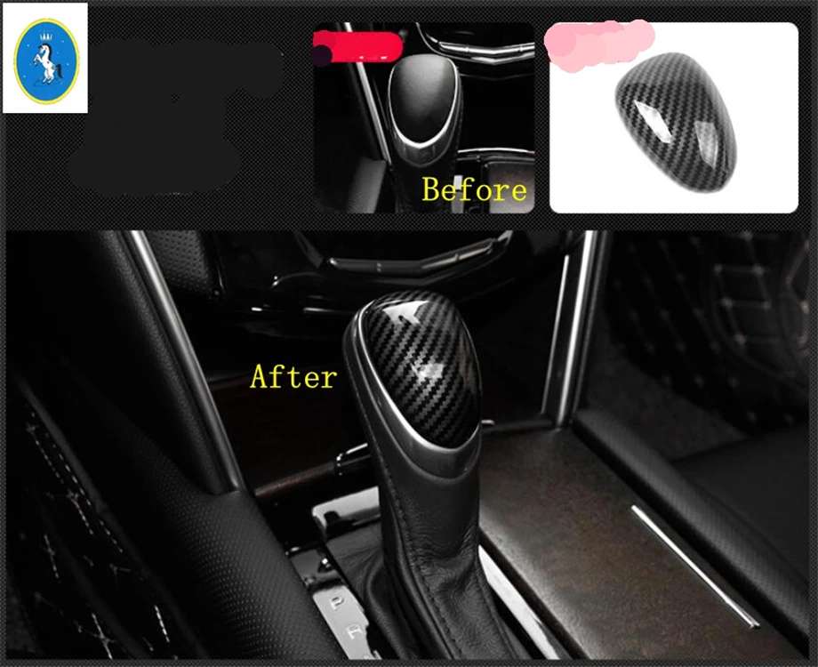 

Yimaautotrims Auto Accessory Gear Shift Knob Head Glove Hand Cover Trim 1 Pcs Carbon Fiber ABS Fit For Cadillac XTS 2015 - 2019