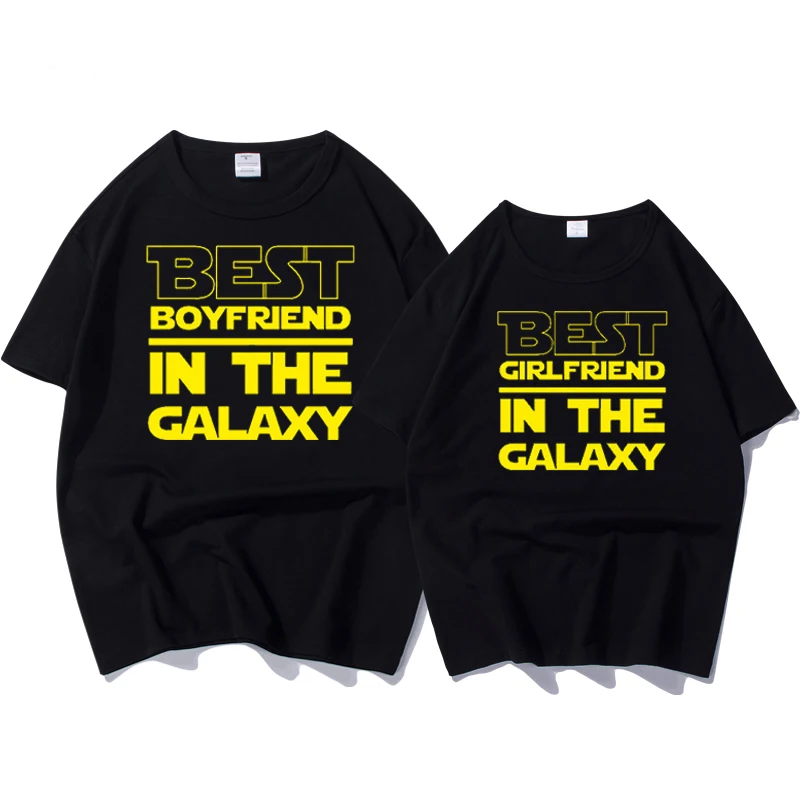 Новая летняя футболка Harajuku 2020 модная с надписью Best Boyfriend & girlfriend свободная круглым
