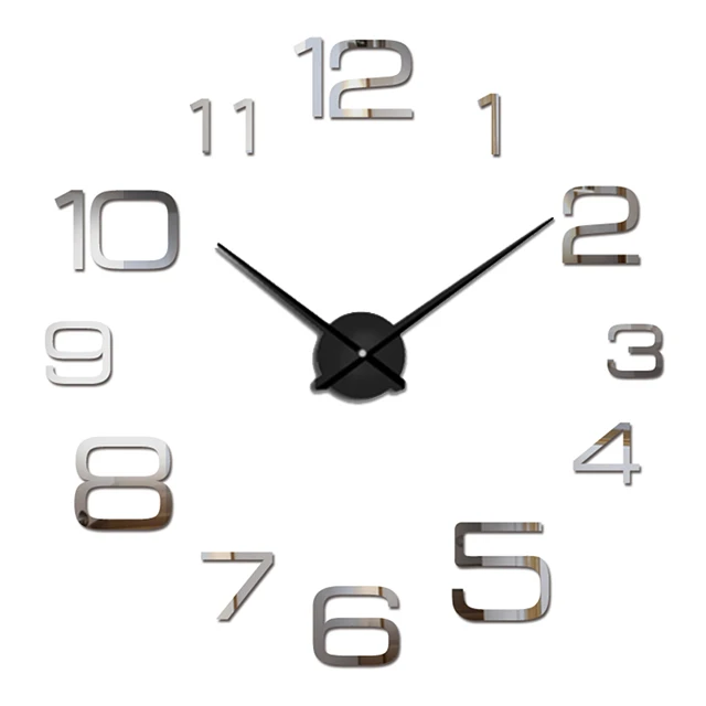 S number B dial Цифровые настенные часы «сделай сам» зеркальные наклейки украшение дома кварцевые иглы современный декоративный самоклеющийся большие настенные часы - Цвет: S number B dial