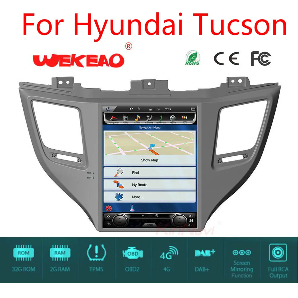 Wekeao 10 4 &quotСенсорный экран Car audio мультимедийный плеер для hyundai Tucson ix35 Тесла Стиль
