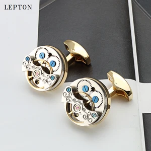 Hot Sale Tourbillon Movement Cufflinks For Mens Wedding Groom Lepton Business Watch Steampunk Gear Cufflink Gift Relojes gemelos Hot Sale Tourbillon Movement Cufflinks For Mens Wedding Groom Lepton Business Watch Steampunk Gear Cufflink Gift Relojes gemelos