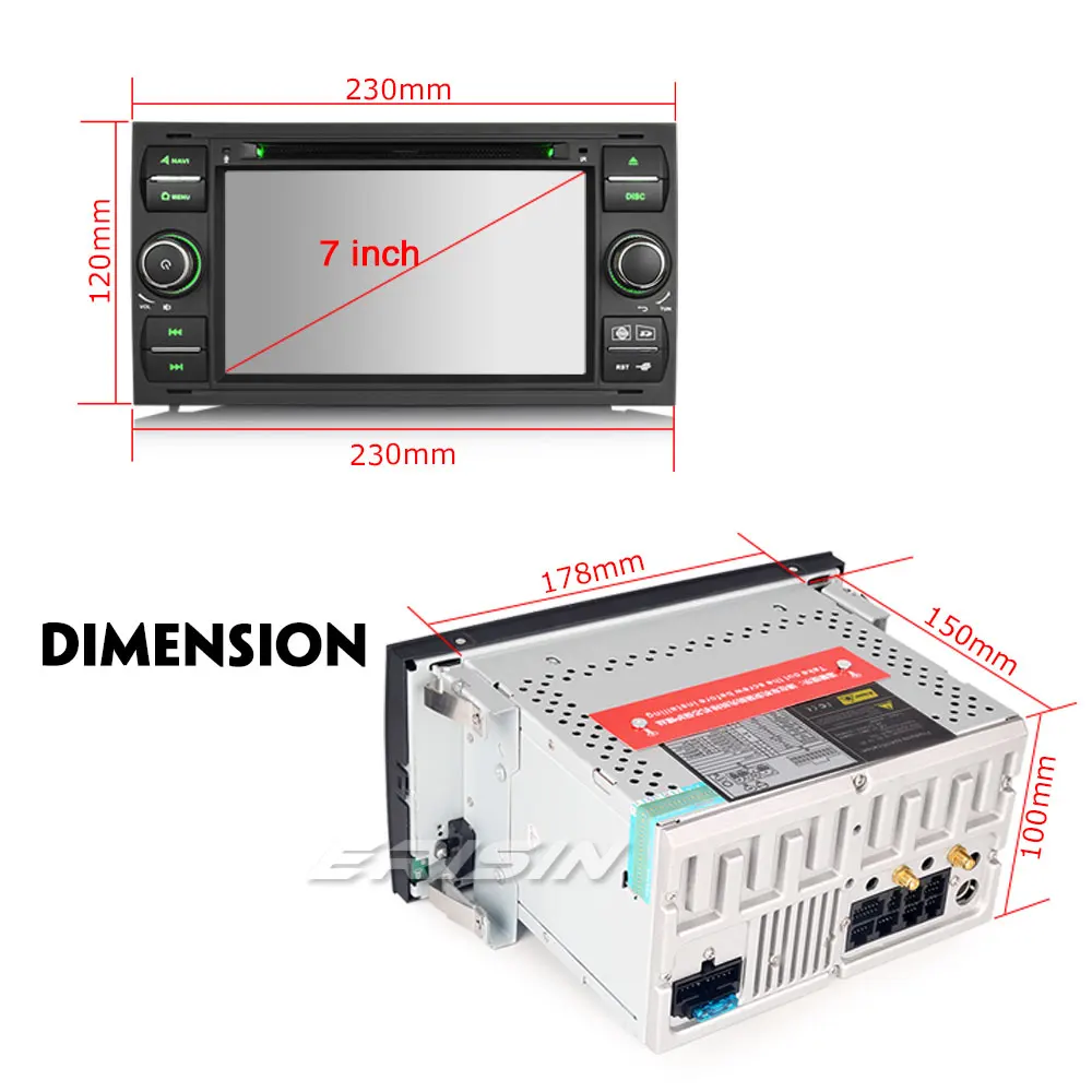 Erisin ES2931FB 7 &quotавтомобильный мультимедийный плеер Авто Радио Android 9 0 DAB + DVR OBD GPS для
