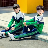 new cotton parent child sports 2pcs suits kindergarten clothes primary and secondary school uniforms kids zipper coat and pants