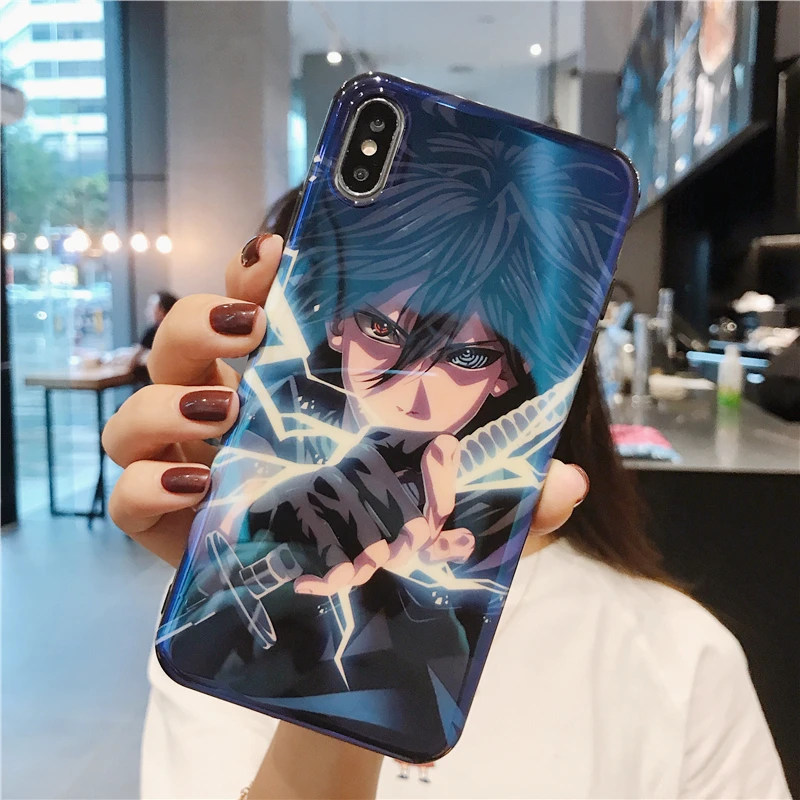 6 Наруто Аниме боль Саске Uzumaki чехол для iPhone 6 S 7 8 Plus X XR XS MAX мультфильм глянцевый Blu-Ray Мягкий силиконовый чехол - Цвет: 6
