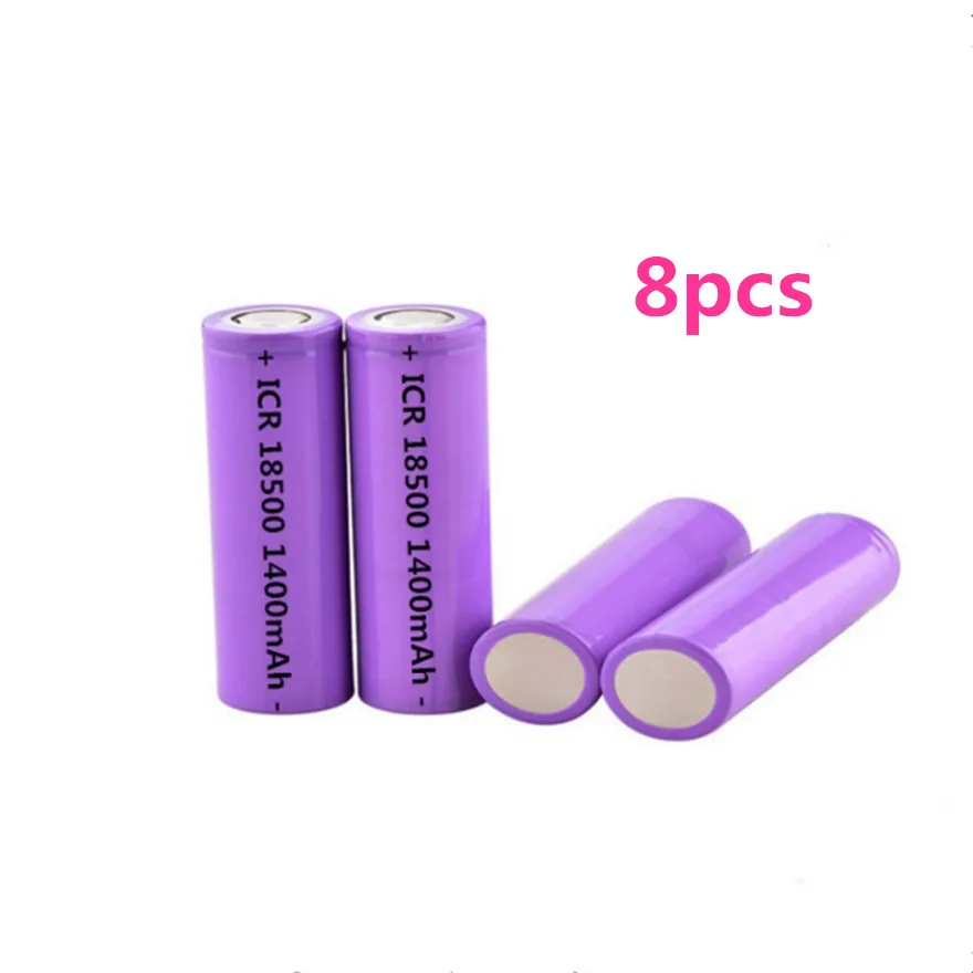 8 шт./лот 3 7 V 18500 1400mAh перезаряжаемая литиевая батарея сильный свет фонарик анти