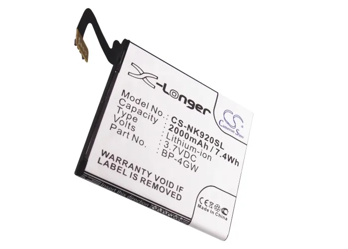 BP 4GW аккумулятора Cameron Sino 2000mAh для Nokia Lumia 920 4G 2 T Phi|2000mah battery|cameron sinobattery 2000mah |