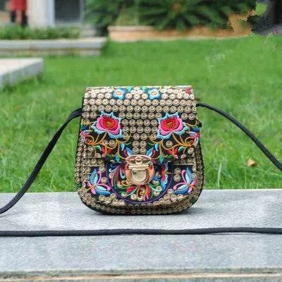 Модные Винтаж Вышивка мини сумки! Горячая Multi цветочной вышивкой леди плеча и