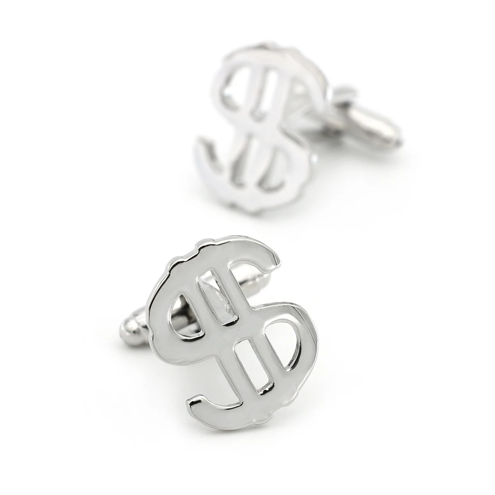 Мужские Запонки с символикой доллара США медный материал серебряный цвет|Зажимы