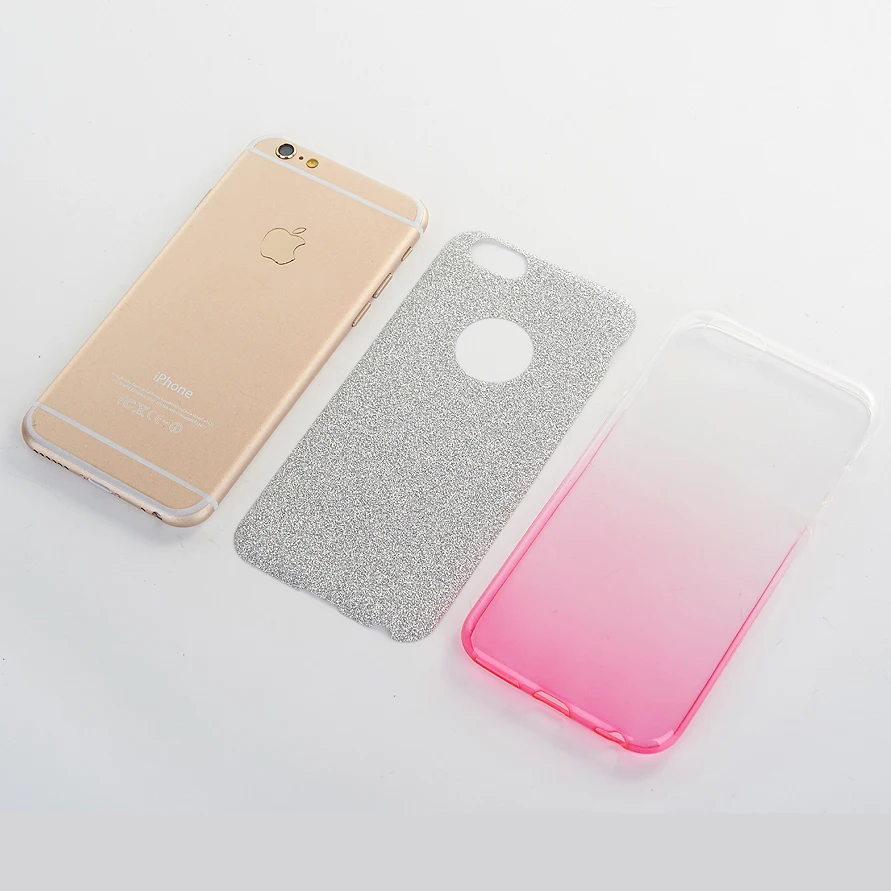 Блестящий Мягкий чехол из ТПУ с градиентом для iPhone X силиконовый 5 5S 5SE 6 S 7 8 Plus