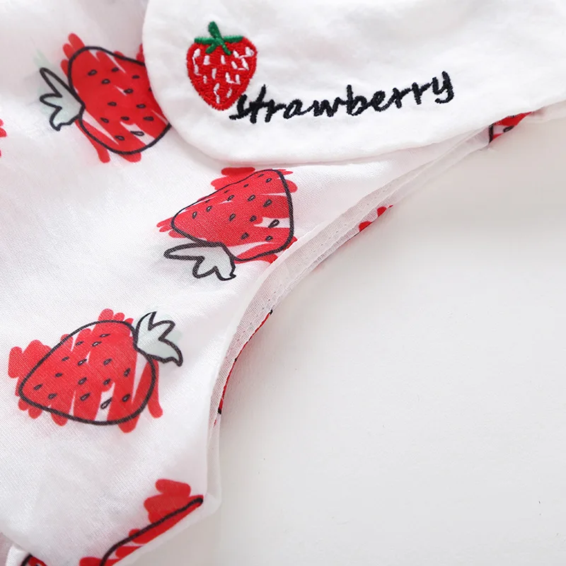 Красивое платье для маленьких девочек с клубничкой эксклюзивное хлопковое