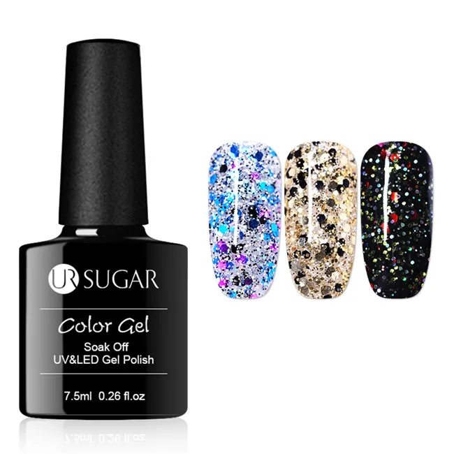 Ur Sugar Сияющий Блестящий Гель-лак для ногтей 3 шт./лот Светодиодный УФ-гель с блестками впитывающийся лак для ногтей - Цвет: Pattern 4