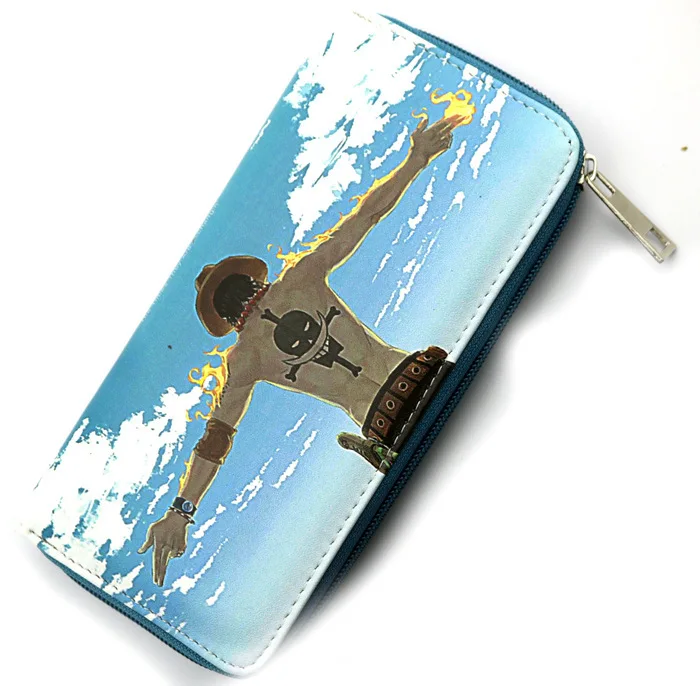 

Anime Pirate King colorful long style PU wallet printed with Portgas D Ace with zipper