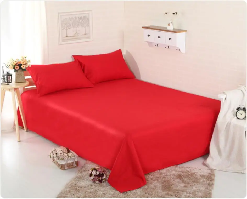 Постельное белье простыня из хлопка однотонный домашний текстиль белая черная