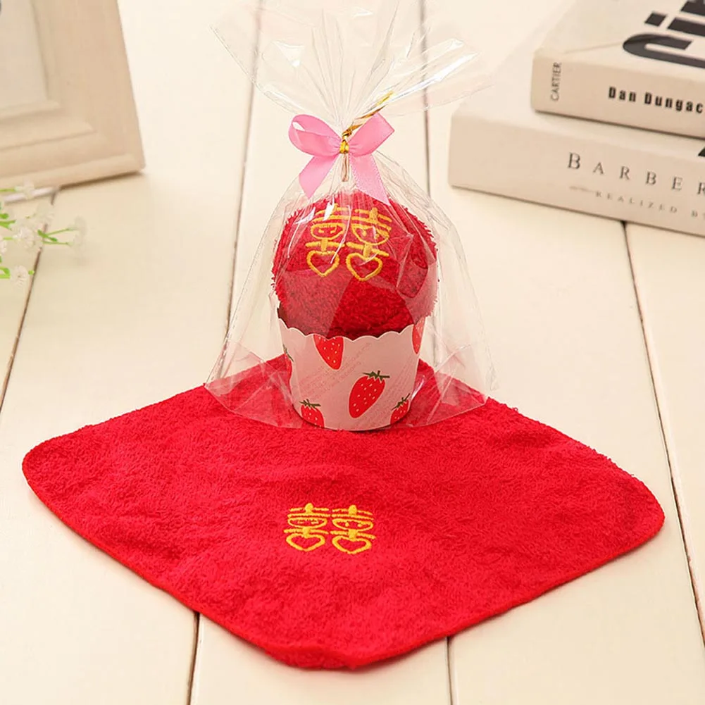 LOVE-1PCS Animal Washcloth Towel Cake Shape Gift Soft Cute for Wedding Birthday Party Couple FPing - Цвет: LOVE-1PCS