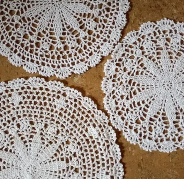 Modern lace cotton crochet Placemat coffee Table place Mat cloth Doily Cup drink tea Coaster mug wedding Christmas Pad kitchen Дом и сад