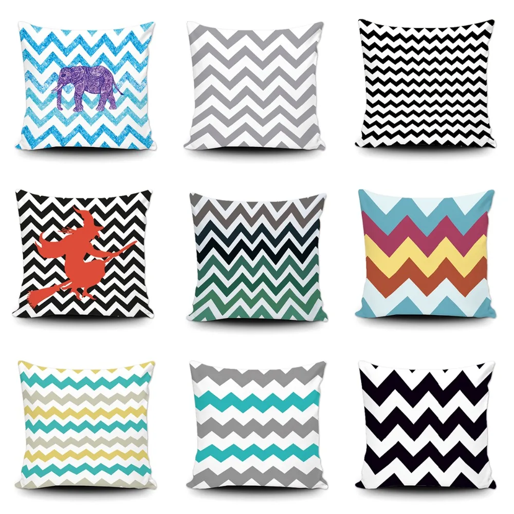 Модные волнистые полосатые наволочки для подушки черный белый цвет наволочка с