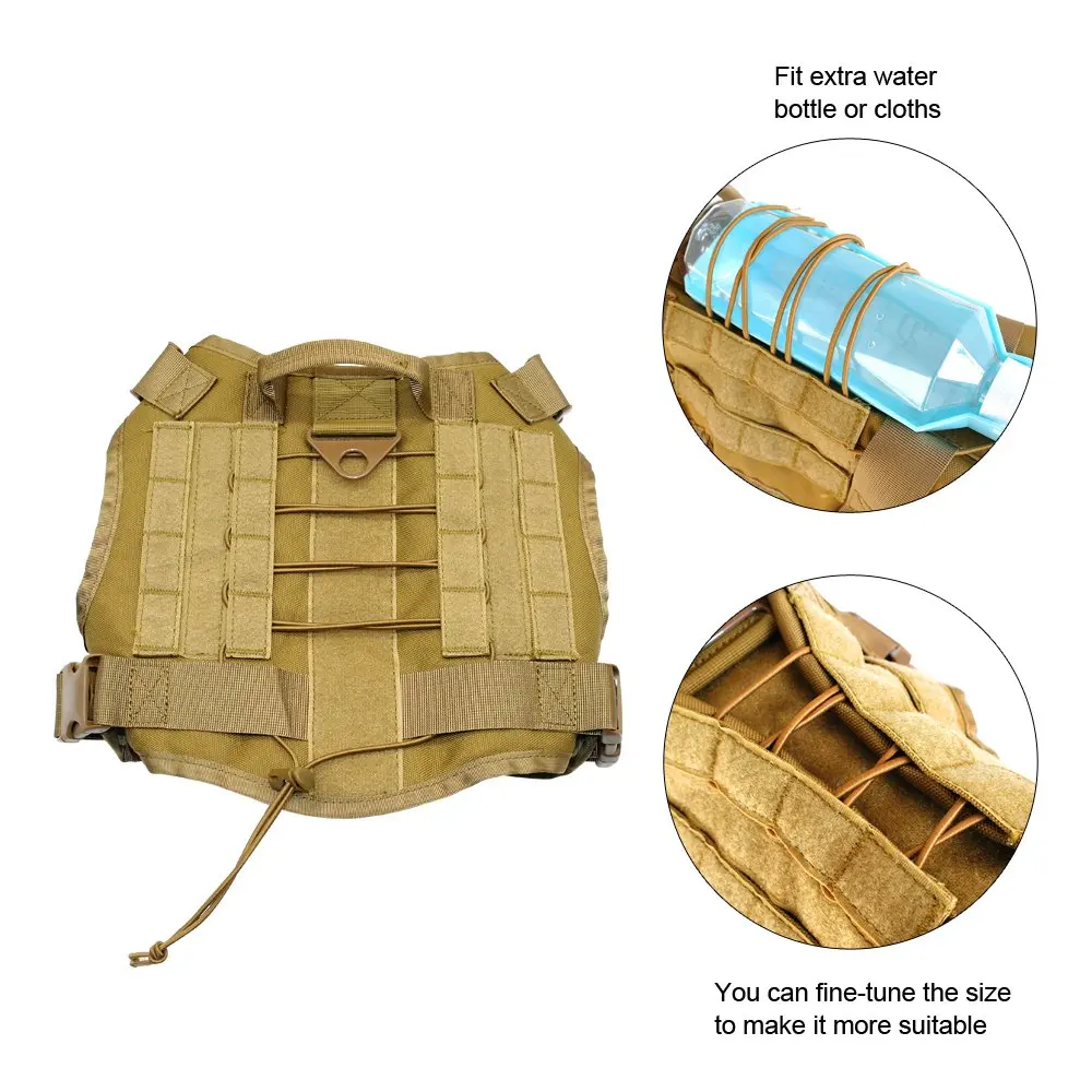 Регулируемый тактический тренировочный жилет для собак военный