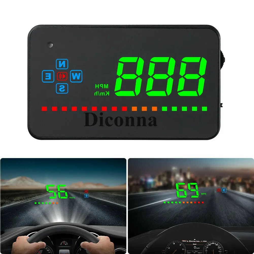 Цифровой gps электронная сигнализация Спидометр Универсальный HUD Предупреждение для автомобилей Грузовик, мотоциклы Дисплей большой Экран Системы