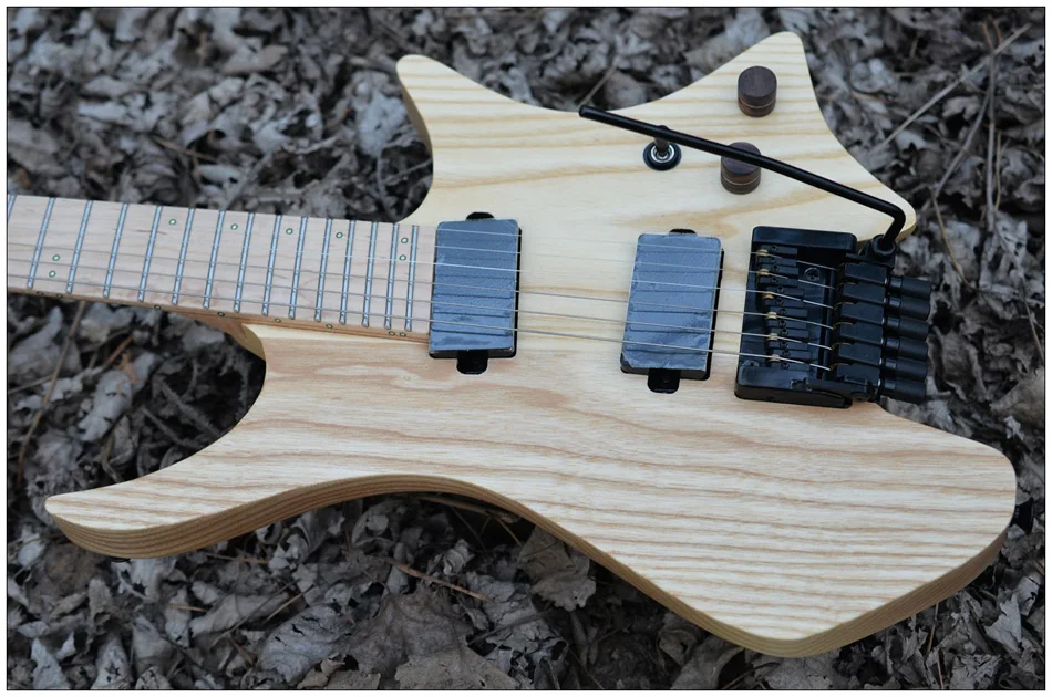 Fanned Fret Гитара s безголовая гитара стильная модель натурального дерева цвет пламени клен шея гитара