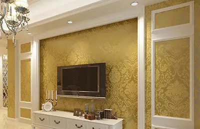 Европейские нетканые металлические современные цветочные Дамасские обои в