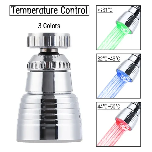 Temperature control1 360 ° Вращение автоматически RGB Душ гидроэлектрический датчик температуры светильник водопроводной воды светодиодный кран аксессуары для ванной комнаты - Цвет: Temperature control1