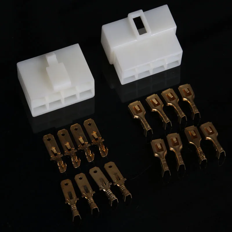 10sets 6.3mm 6pin way automotive motorcycle electrical wire connector male female terminal socket plug for car ebike |
