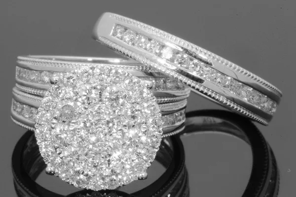 Luxury Promise ring sets 925 Sterling silver Cubic Zirconia Statement Party Wedding Band Rings for women Flower Finger Jewelry | Украшения