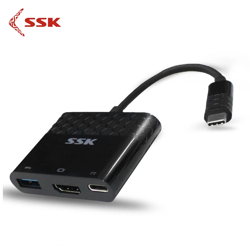 

Многофункциональный концентратор SSK SHU-C020, 3 порта Type-C на Type-C, 4K HDMI, разветвитель type-C на usb-хаб, для Macbook