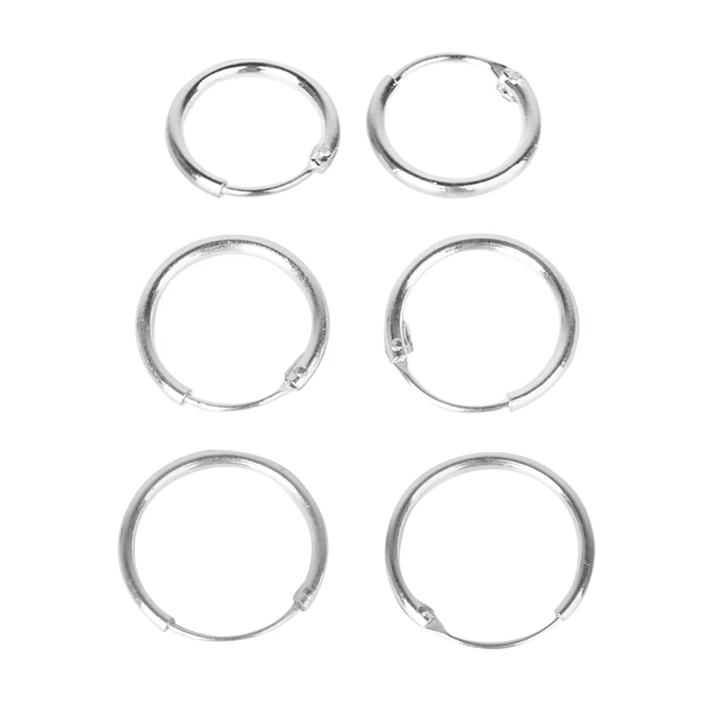 3 пары не вызывает аллергии висячие серьги кольца 8 10 12 мм ee|hoop earrings|hinged hoop earringsearrings