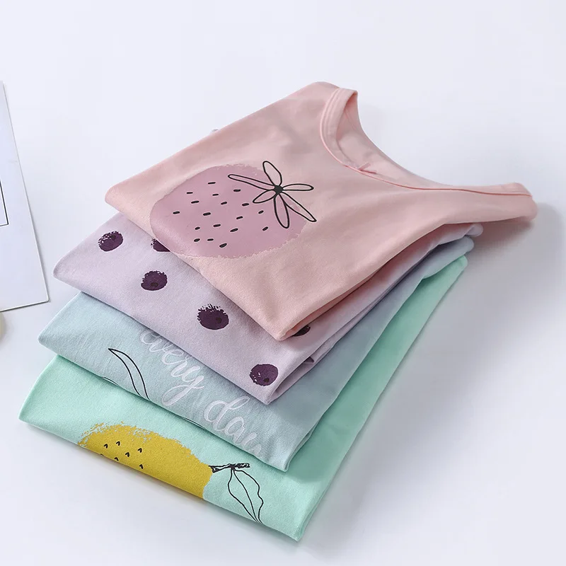 2019 детские пижамы летние платья хлопковые для девочек Милая Ночная рубашка с