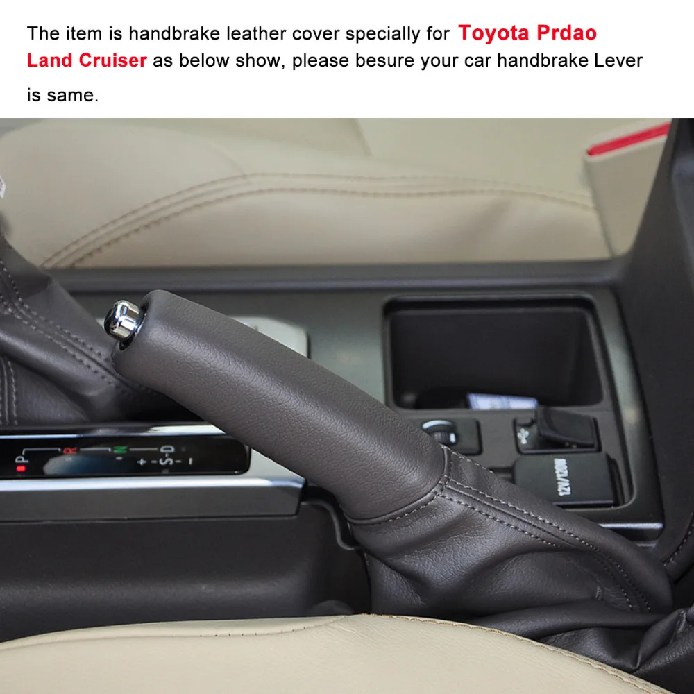 Yuji-Hong Car Handbrake Covers Case for Toyota Land Cruiser Prado LC150 Genuine Leather Auto Handbraek Cover Styling Grips | Автомобили и